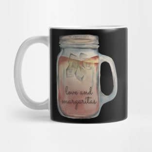 Love and Margaritas Watercolor Art Design Mug